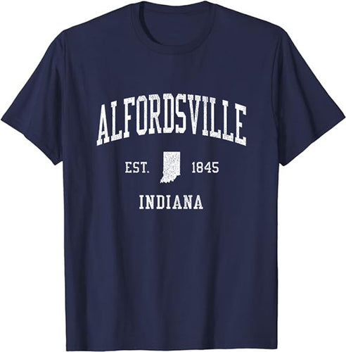 Alfordsville Indiana IN T-Shirt Vintage Athletic Sports Design Tee