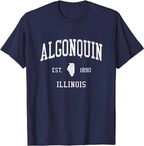 Algonquin Illinois IL T-Shirt Vintage Athletic Sports Design Tee