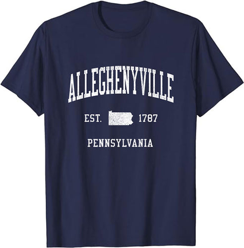 Alleghenyville Pennsylvania PA T-Shirt Vintage Athletic Sports Design Tee