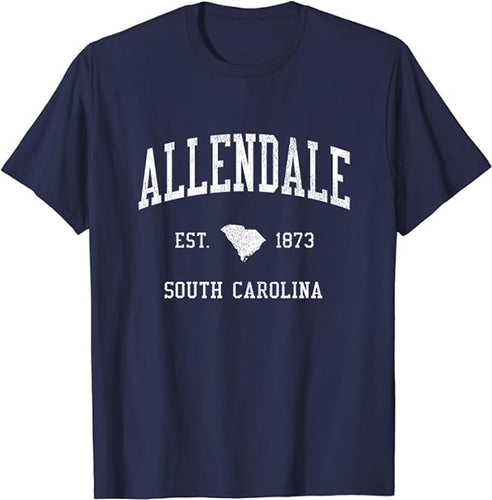 Allendale South Carolina SC T-Shirt Vintage Athletic Sports Design Tee