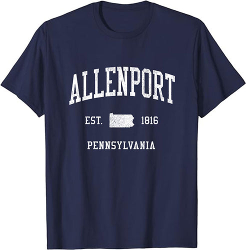 Allenport Pennsylvania PA T-Shirt Vintage Athletic Sports Design Tee