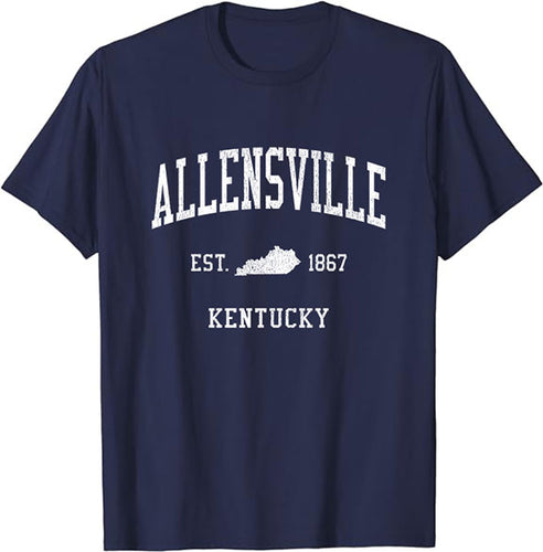 Allensville Kentucky KY T-Shirt Vintage Athletic Sports Design Tee