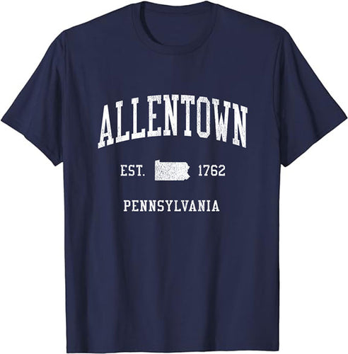 Allentown Pennsylvania PA T-Shirt Vintage Athletic Sports Design Tee