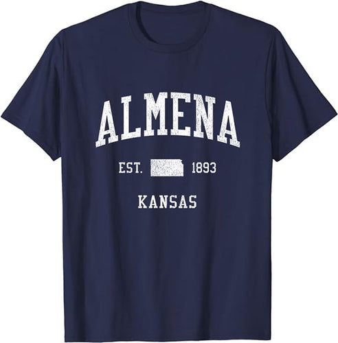 Almena Kansas KS T-Shirt Vintage Athletic Sports Design Tee