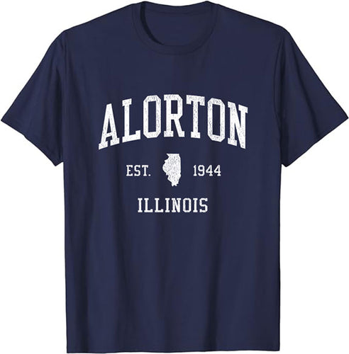 Alorton Illinois IL T-Shirt Vintage Athletic Sports Design Tee