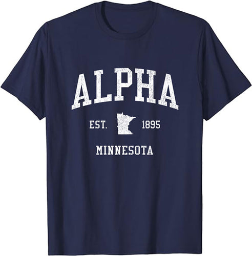 Alpha Minnesota MN T-Shirt Vintage Athletic Sports Design Tee