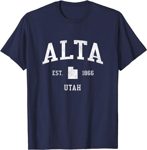 Alta Utah UT T-Shirt Vintage Athletic Sports Design Tee