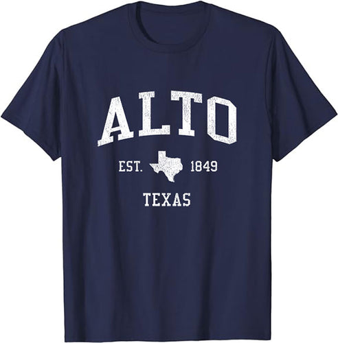 Alto Texas TX T-Shirt Vintage Athletic Sports Design Tee