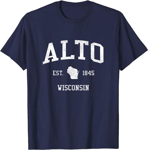 Alto Wisconsin WI T-Shirt Vintage Athletic Sports Design Tee