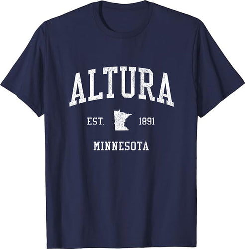 Altura Minnesota MN T-Shirt Vintage Athletic Sports Design Tee