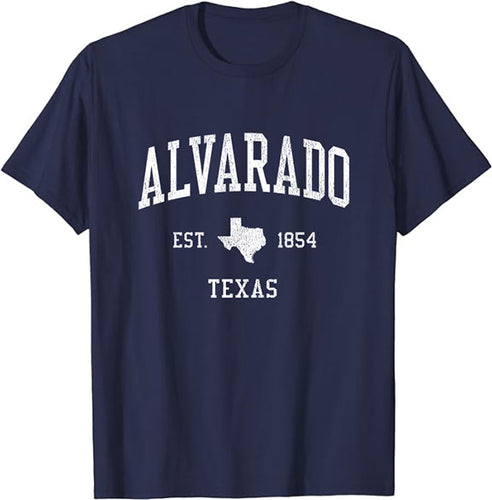 Alvarado Texas TX T-Shirt Vintage Athletic Sports Design Tee