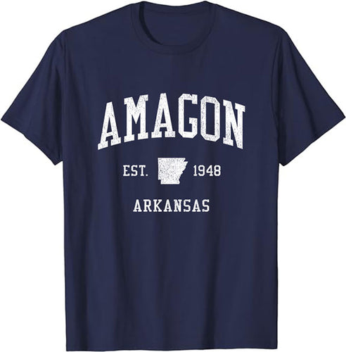 Amagon Arkansas AR T-Shirt Vintage Athletic Sports Design Tee