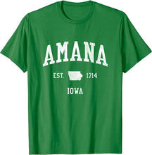 Amana Iowa IA T-Shirt Vintage Athletic Sports Design Tee