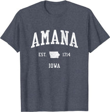 Amana Iowa IA T-Shirt Vintage Athletic Sports Design Tee