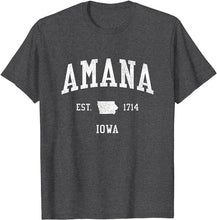 Amana Iowa IA T-Shirt Vintage Athletic Sports Design Tee