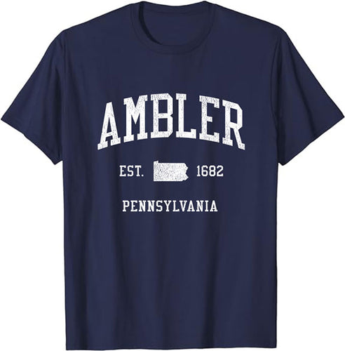 Ambler Pennsylvania PA T-Shirt Vintage Athletic Sports Design Tee