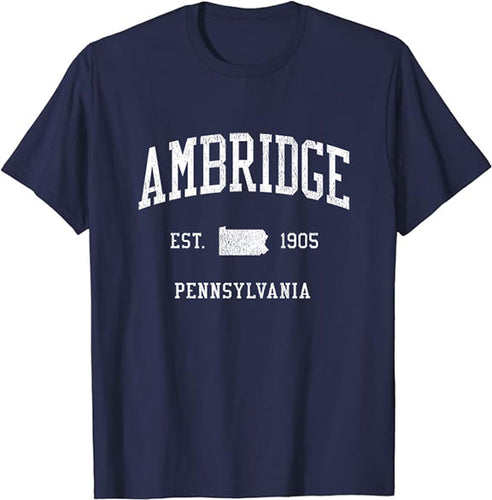 Ambridge Pennsylvania PA T-Shirt Vintage Athletic Sports Design Tee