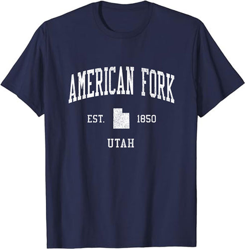 American Fork Utah UT T-Shirt Vintage Athletic Sports Design Tee