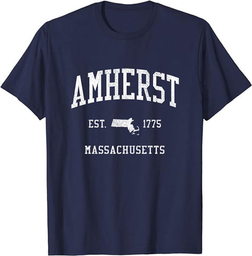 Amherst Massachusetts MA T-Shirt Vintage Athletic Sports Design Tee