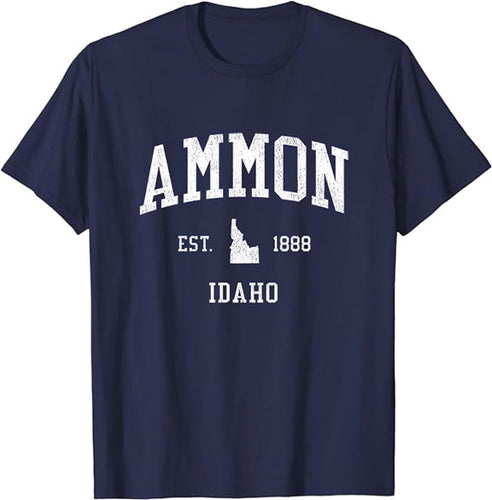 Ammon Idaho ID T-Shirt Vintage Athletic Sports Design Tee