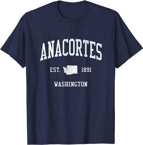 Anacortes Washington WA T-Shirt Vintage Athletic Sports Design Tee