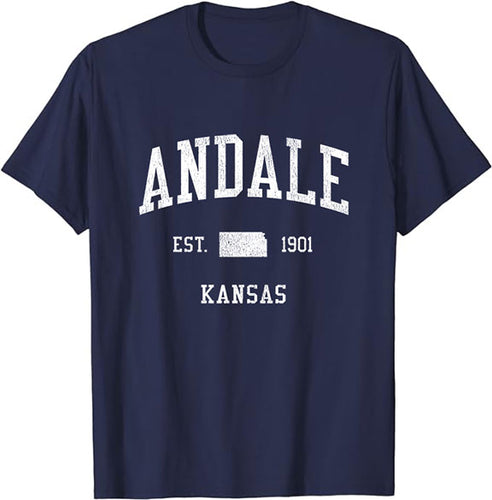 Andale Kansas KS T-Shirt Vintage Athletic Sports Design Tee