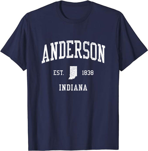 Anderson Indiana IN T-Shirt Vintage Athletic Sports Design Tee