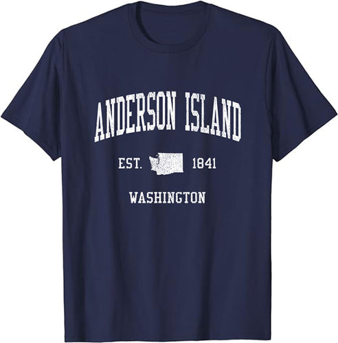 Anderson Island Washington WA T-Shirt Vintage Athletic Sports Design Tee