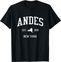 Andes New York NY T-Shirt Vintage Athletic Sports Design Tee