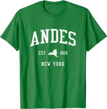 Andes New York NY T-Shirt Vintage Athletic Sports Design Tee