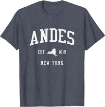 Andes New York NY T-Shirt Vintage Athletic Sports Design Tee