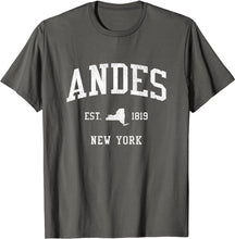 Andes New York NY T-Shirt Vintage Athletic Sports Design Tee