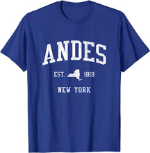 Andes New York NY T-Shirt Vintage Athletic Sports Design Tee