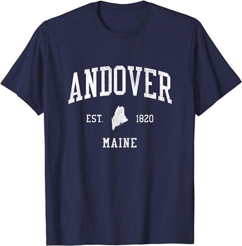 Andover Maine ME T-Shirt Vintage Athletic Sports Design Tee