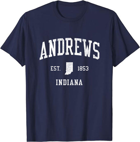 Andrews Indiana IN T-Shirt Vintage Athletic Sports Design Tee