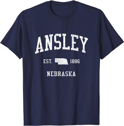 Ansley Nebraska NE T-Shirt Vintage Athletic Sports Design Tee