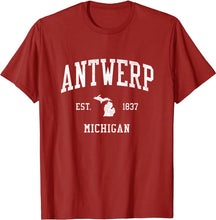 Antwerp Michigan MI T-Shirt Vintage Athletic Sports Design Tee