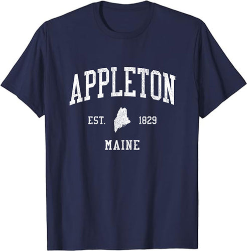 Appleton Maine ME T-Shirt Vintage Athletic Sports Design Tee
