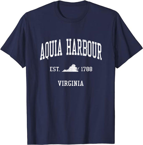 Aquia Harbour Virginia VA Vintage Athletic Sports Design T-Shirt JS01