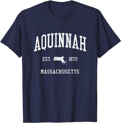 Aquinnah Massachusetts MA T-Shirt Vintage Athletic Sports Design Tee