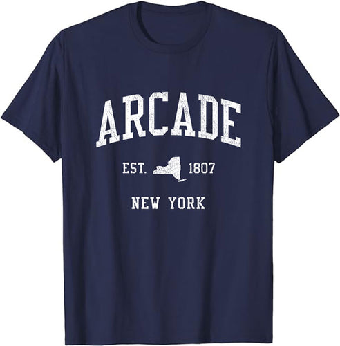 Arcade New York NY T-Shirt Vintage Athletic Sports Design Tee