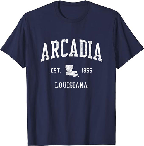 Arcadia Louisiana LA T-Shirt Vintage Athletic Sports Design Tee