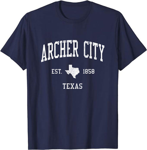 Archer City Texas TX T-Shirt Vintage Athletic Sports Design Tee