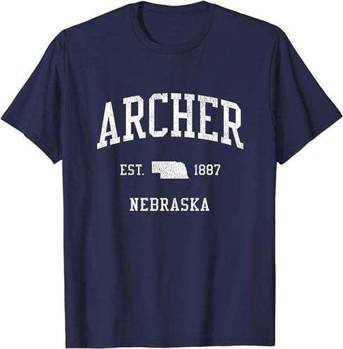 Archer Nebraska NE T-Shirt Vintage Athletic Sports Design Tee