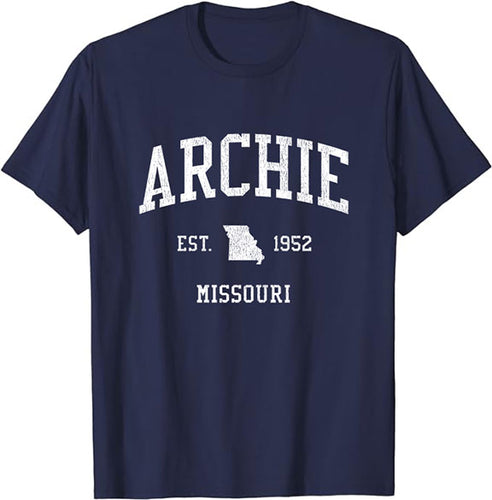 Archie Missouri MO T-Shirt Vintage Athletic Sports Design Tee