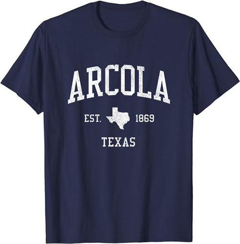 Arcola Texas TX T-Shirt Vintage Athletic Sports Design Tee