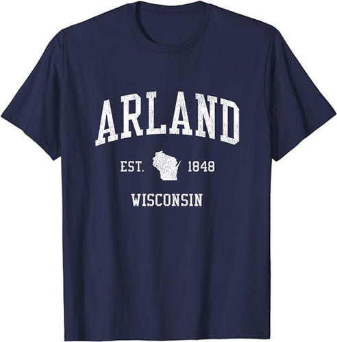 Arland Wisconsin WI T-Shirt Vintage Athletic Sports Design Tee