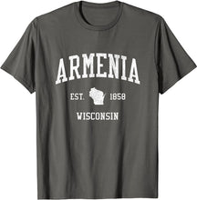 Armenia Wisconsin WI T-Shirt Vintage Athletic Sports Design Tee