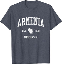 Armenia Wisconsin WI T-Shirt Vintage Athletic Sports Design Tee