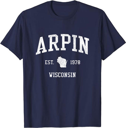 Arpin Wisconsin WI T-Shirt Vintage Athletic Sports Design Tee